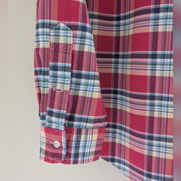 Polo Ralph Lauren Custom Fit Plaid Shirt MEN'S M Button Front Heavy Cotton Pink - Picture 11 of 16
